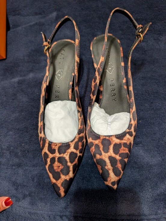 Katy Perry Collections Shoes - Katy Perry Collections Leopard Print Pointed Slingback Pumps - Black & Brown